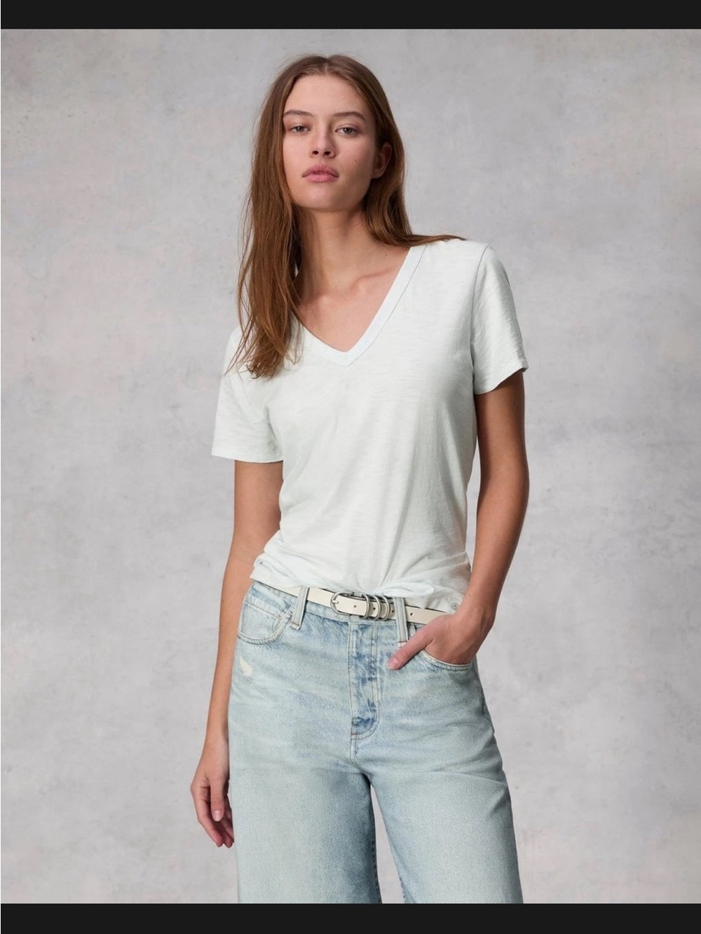 RAG & BONE The Slub Vee Organic Pima Cotton T-Shirt Size XS